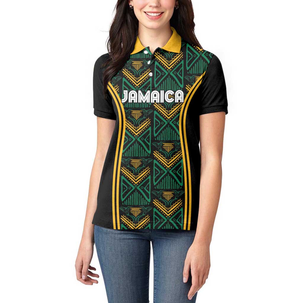 Jamaica Reggae Boyz Custom Women Polo Shirt Ethnic Motifs - Wonder Print Shop
