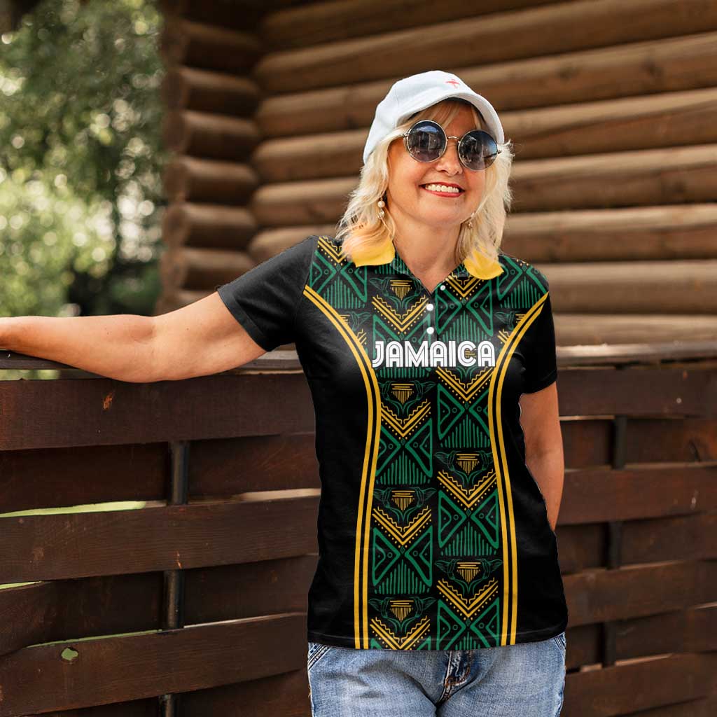 Jamaica Reggae Boyz Custom Women Polo Shirt Ethnic Motifs - Wonder Print Shop