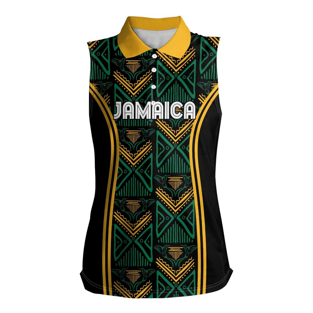 Jamaica Reggae Boyz Custom Women Sleeveless Polo Shirt Ethnic Motifs - Wonder Print Shop