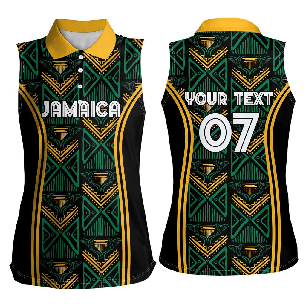 Jamaica Reggae Boyz Custom Women Sleeveless Polo Shirt Ethnic Motifs - Wonder Print Shop