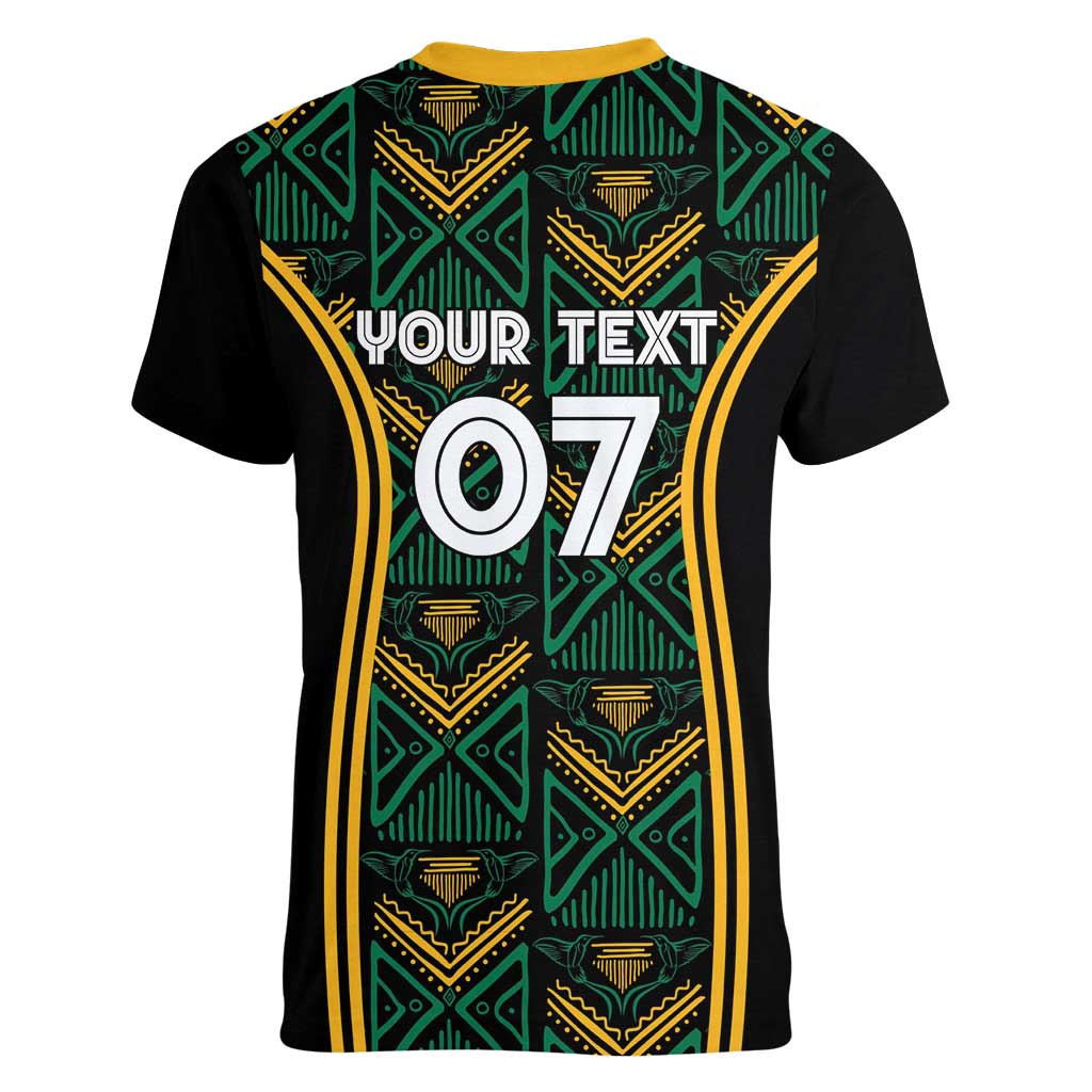 Jamaica Reggae Boyz Custom Women V-Neck T-Shirt Ethnic Motifs - Wonder Print Shop