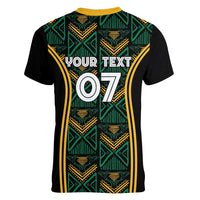 Jamaica Reggae Boyz Custom Women V-Neck T-Shirt Ethnic Motifs - Wonder Print Shop
