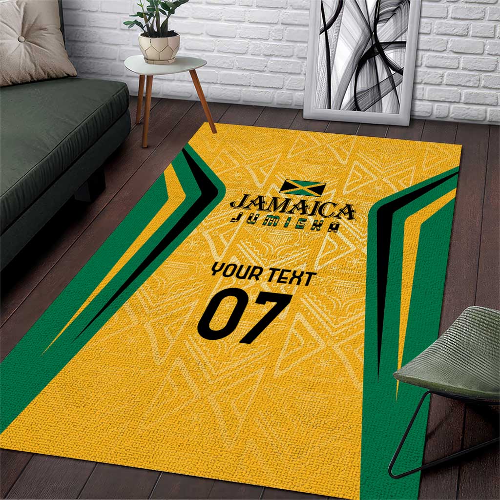 Jamaica Custom Area Rug Ethnic Motifs - Gold Accents LT7 - Wonder Print Shop