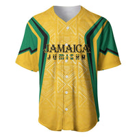 Jamaica Custom Baseball Jersey Ethnic Motifs - Gold Accents LT7 - Wonder Print Shop