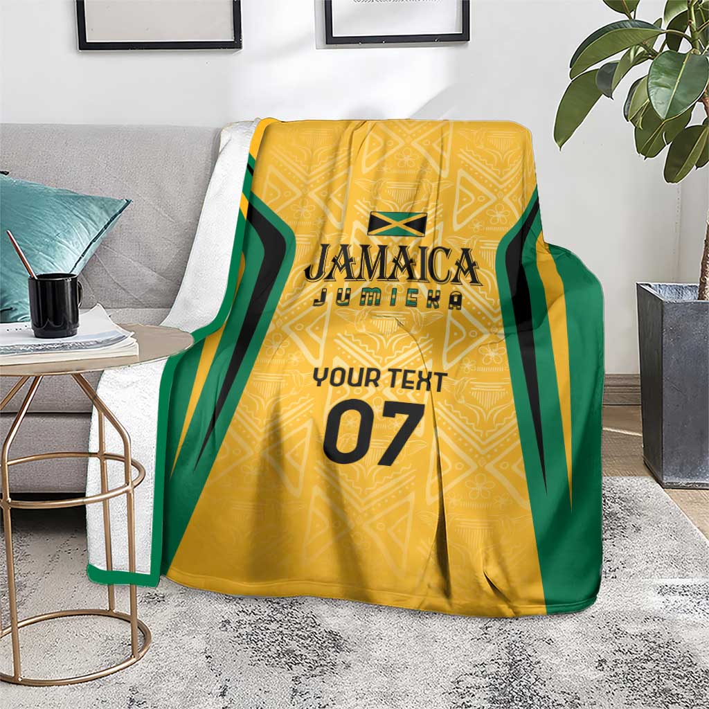 Jamaica Custom Blanket Ethnic Motifs - Gold Accents
