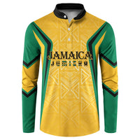 Jamaica Custom Button Sweatshirt Ethnic Motifs - Gold Accents LT7 - Wonder Print Shop