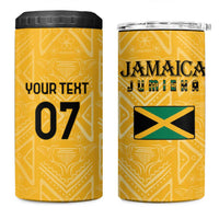 Jamaica Custom 4 in 1 Can Cooler Tumbler Ethnic Motifs - Gold Accents LT7 - Wonder Print Shop