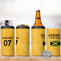 Jamaica Custom 4 in 1 Can Cooler Tumbler Ethnic Motifs - Gold Accents LT7 - Wonder Print Shop