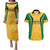 Jamaica Custom Couples Matching Puletasi and Hawaiian Shirt Ethnic Motifs - Gold Accents LT7 - Wonder Print Shop