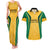 Jamaica Custom Couples Matching Tank Maxi Dress and Hawaiian Shirt Ethnic Motifs - Gold Accents LT7 - Wonder Print Shop