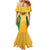 Jamaica Custom Family Matching Mermaid Dress and Hawaiian Shirt Ethnic Motifs - Gold Accents LT7 - Wonder Print Shop