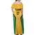 Jamaica Custom Family Matching Off Shoulder Maxi Dress and Hawaiian Shirt Ethnic Motifs - Gold Accents LT7 - Wonder Print Shop