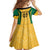 Jamaica Custom Family Matching Off Shoulder Short Dress and Hawaiian Shirt Ethnic Motifs - Gold Accents LT7 - Wonder Print Shop