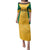 Jamaica Custom Family Matching Puletasi and Hawaiian Shirt Ethnic Motifs - Gold Accents - Wonder Print Shop