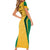 Jamaica Custom Family Matching Short Sleeve Bodycon Dress and Hawaiian Shirt Ethnic Motifs - Gold Accents - Wonder Print Shop
