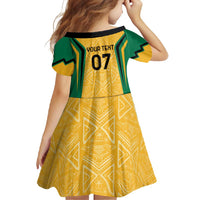 Jamaica Custom Family Matching Summer Maxi Dress and Hawaiian Shirt Ethnic Motifs - Gold Accents - Wonder Print Shop