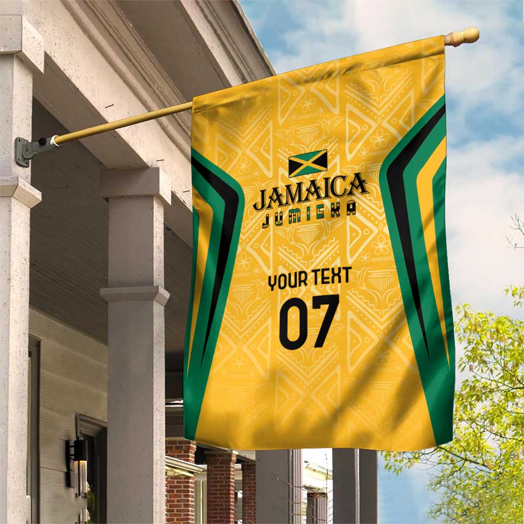 Jamaica Custom Garden Flag Ethnic Motifs - Gold Accents - Wonder Print Shop