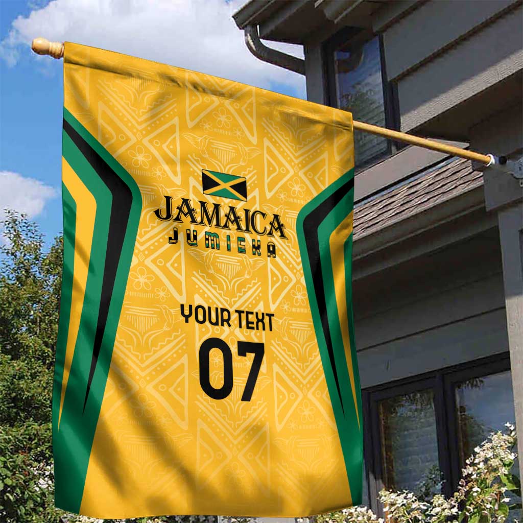 Jamaica Custom Garden Flag Ethnic Motifs - Gold Accents - Wonder Print Shop