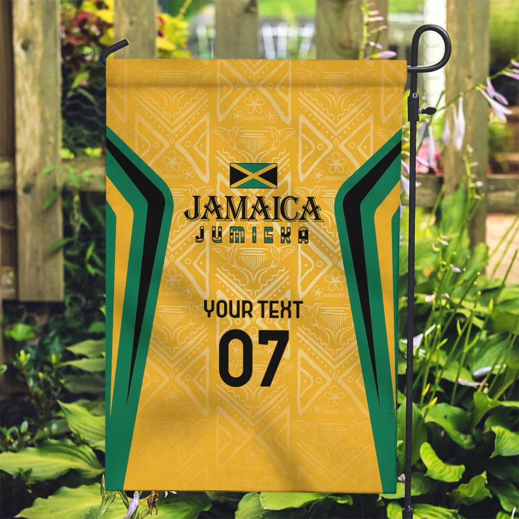 Jamaica Custom Garden Flag Ethnic Motifs - Gold Accents - Wonder Print Shop