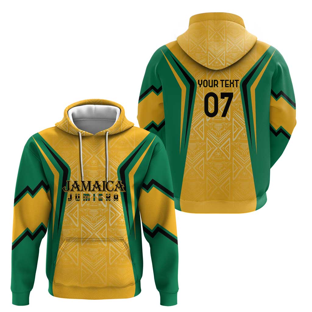 Jamaica Custom Hoodie Ethnic Motifs - Gold Accents - Wonder Print Shop
