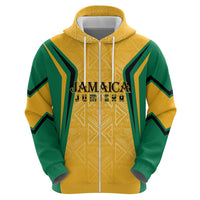 Jamaica Custom Hoodie Ethnic Motifs - Gold Accents - Wonder Print Shop