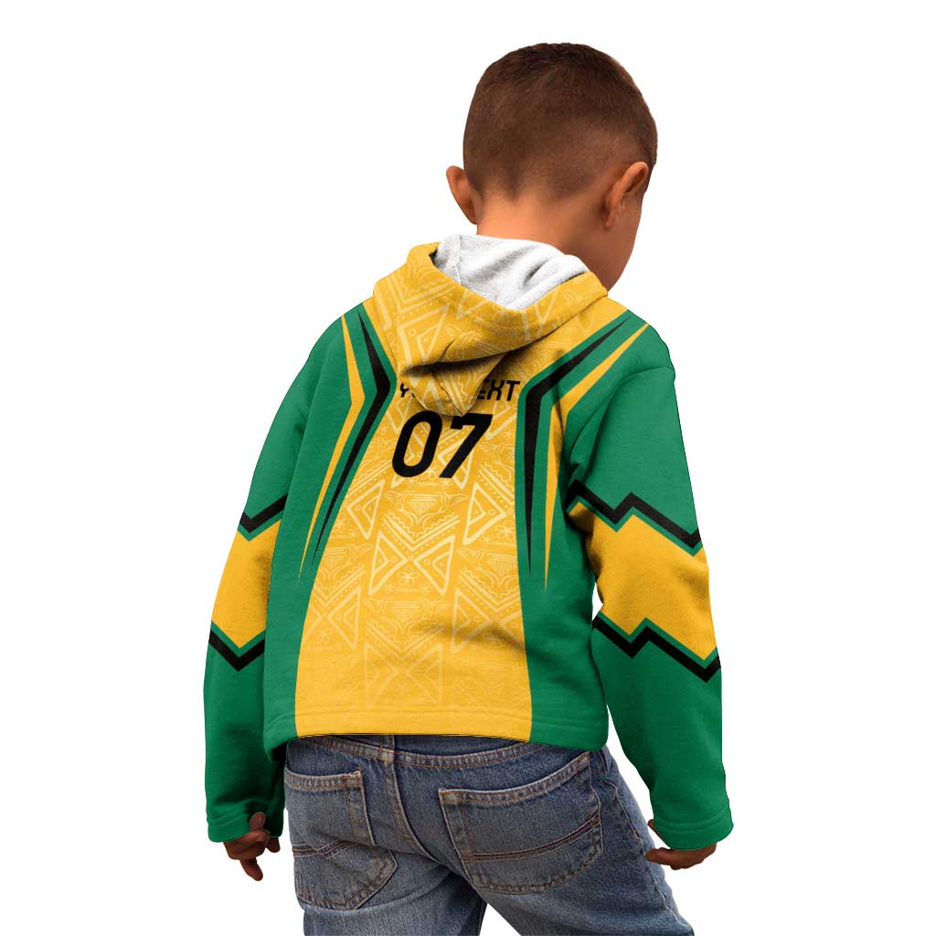 Jamaica Custom Kid Hoodie Ethnic Motifs - Gold Accents - Wonder Print Shop