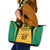 Jamaica Custom Leather Tote Bag Ethnic Motifs - Gold Accents - Wonder Print Shop