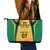 Jamaica Custom Leather Tote Bag Ethnic Motifs - Gold Accents - Wonder Print Shop