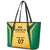 Jamaica Custom Leather Tote Bag Ethnic Motifs - Gold Accents - Wonder Print Shop