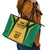 Jamaica Custom Leather Tote Bag Ethnic Motifs - Gold Accents - Wonder Print Shop