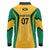 Jamaica Custom Long Sleeve Polo Shirt Ethnic Motifs - Gold Accents - Wonder Print Shop