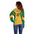 Jamaica Custom Off Shoulder Sweater Ethnic Motifs - Gold Accents - Wonder Print Shop