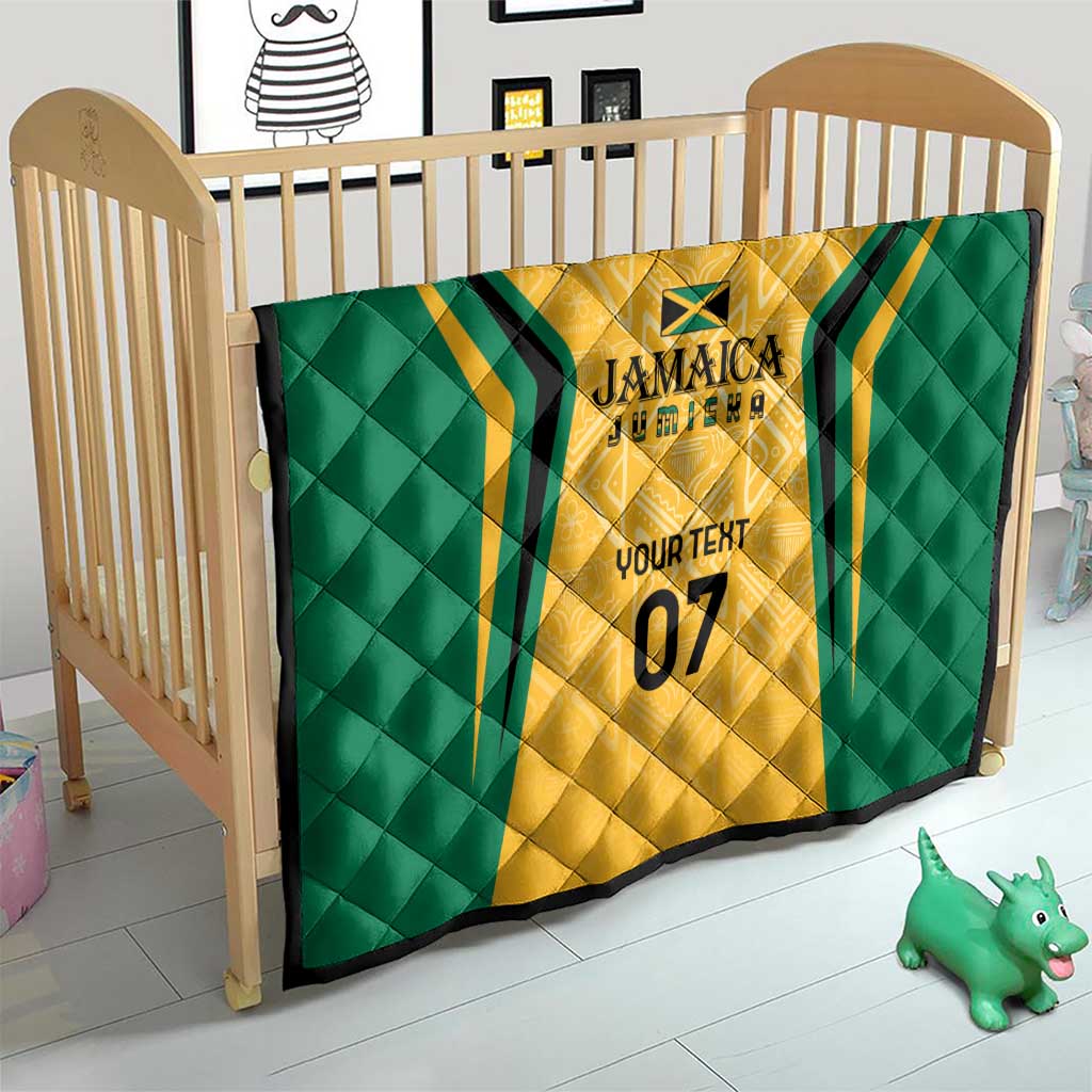 Jamaica Custom Quilt Ethnic Motifs - Gold Accents - Wonder Print Shop