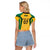 Jamaica Custom Raglan Cropped T Shirt Ethnic Motifs - Gold Accents - Wonder Print Shop