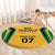 Jamaica Custom Round Carpet Ethnic Motifs - Gold Accents