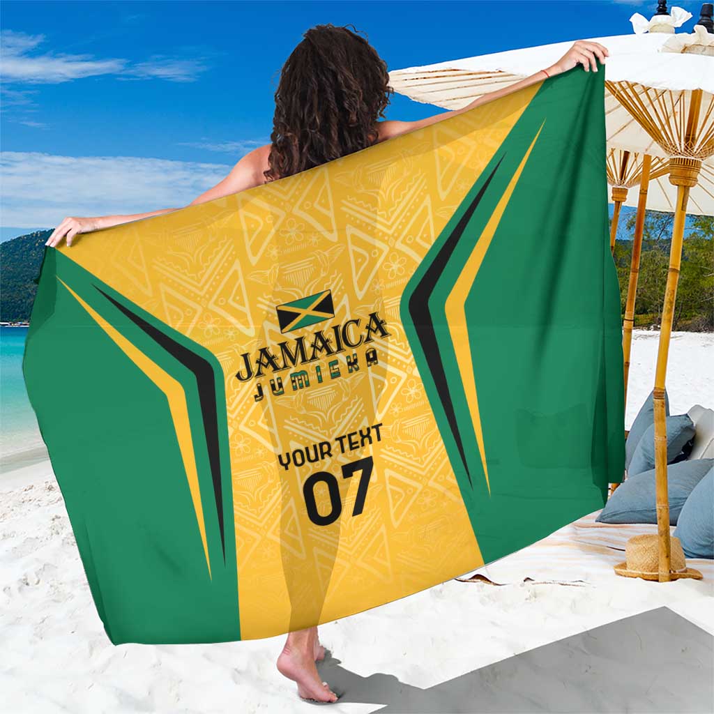 Jamaica Custom Sarong Ethnic Motifs - Gold Accents - Wonder Print Shop