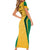 Jamaica Custom Short Sleeve Bodycon Dress Ethnic Motifs - Gold Accents - Wonder Print Shop