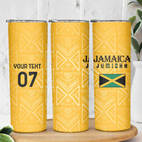 Jamaica Custom Skinny Tumbler Ethnic Motifs - Gold Accents - Wonder Print Shop