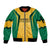 Jamaica Custom Sleeve Zip Bomber Jacket Ethnic Motifs - Gold Accents - Wonder Print Shop