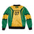 Jamaica Custom Sleeve Zip Bomber Jacket Ethnic Motifs - Gold Accents - Wonder Print Shop