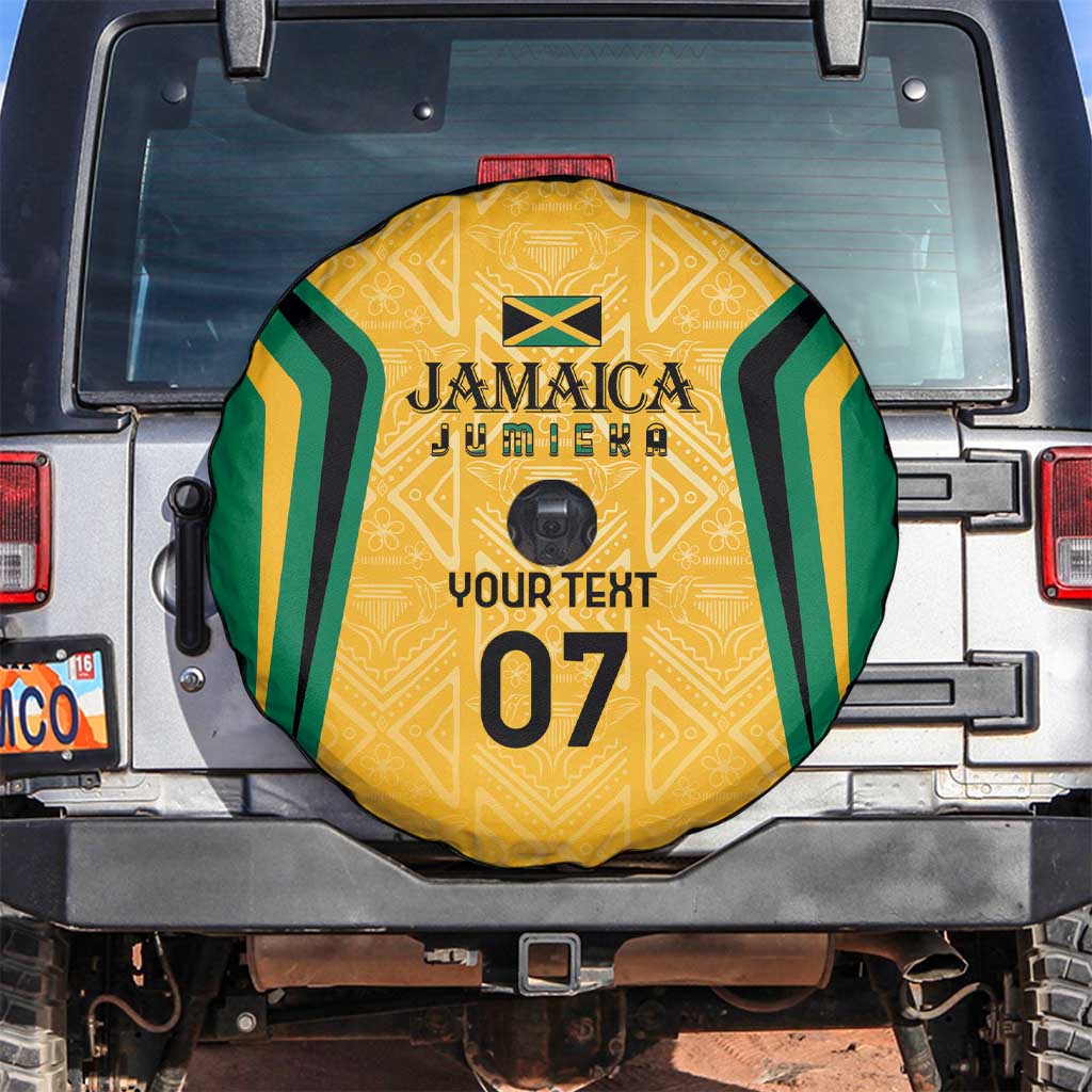 Jamaica Custom Spare Tire Cover Ethnic Motifs - Gold Accents - Wonder Print Shop