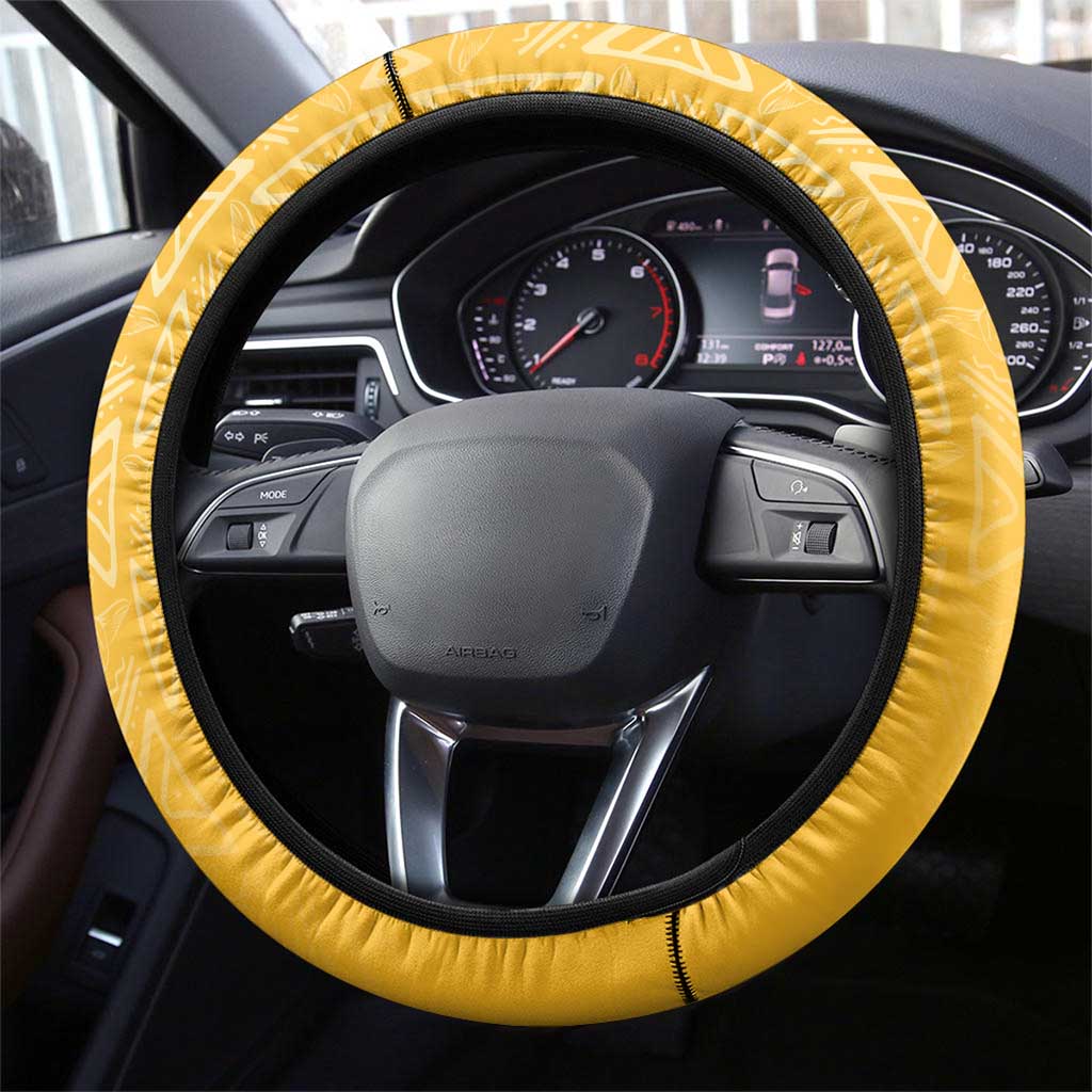 Jamaica Custom Steering Wheel Cover Ethnic Motifs - Gold Accents - Wonder Print Shop