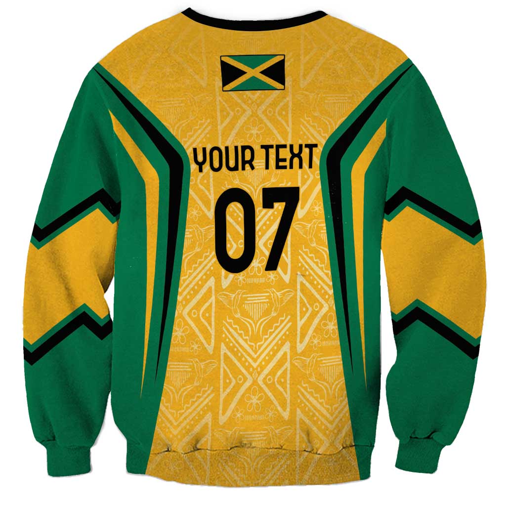 Jamaica Custom Sweatshirt Ethnic Motifs - Gold Accents - Wonder Print Shop