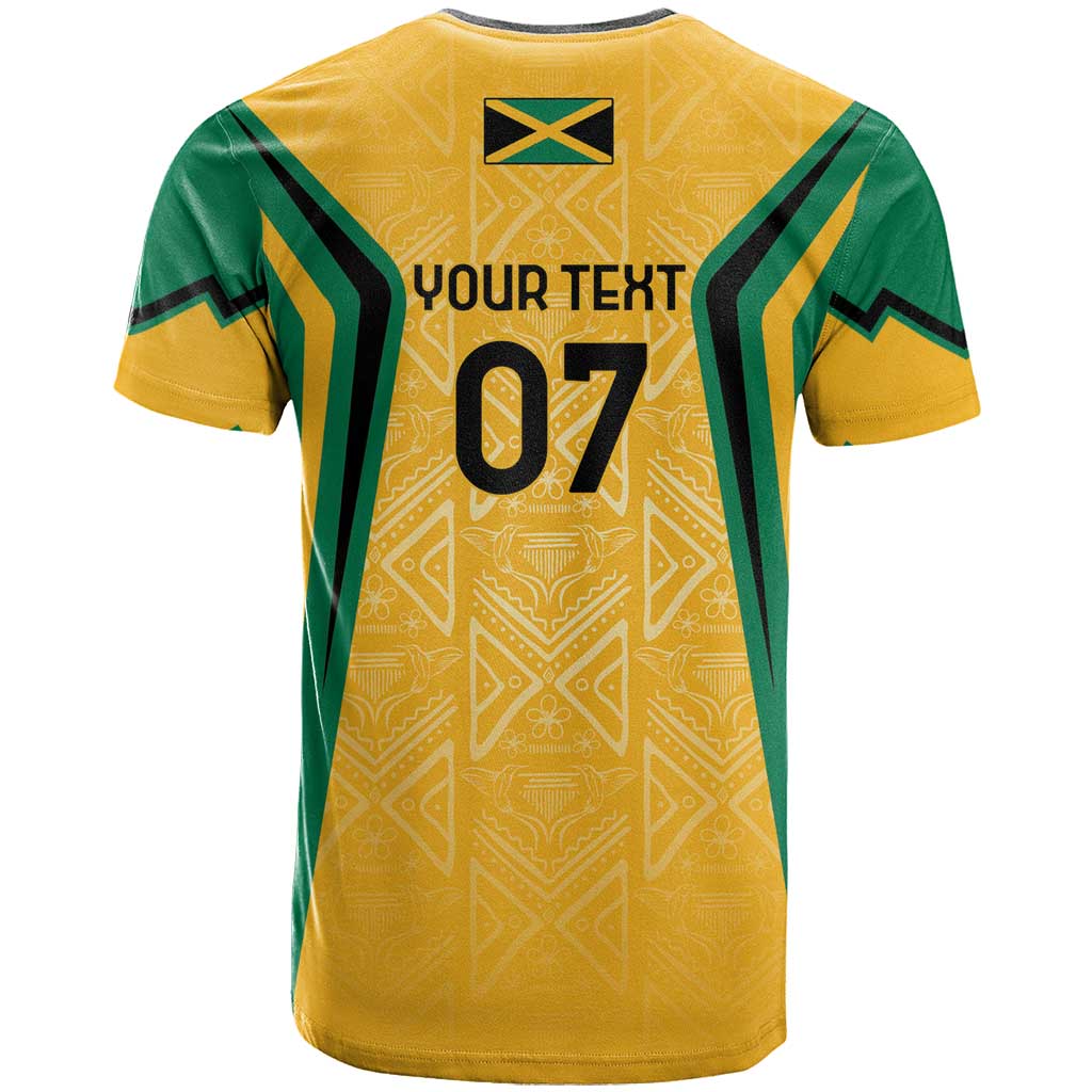Jamaica Custom T Shirt Ethnic Motifs - Gold Accents - Wonder Print Shop