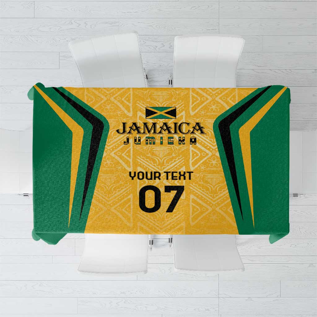 Jamaica Custom Tablecloth Ethnic Motifs - Gold Accents - Wonder Print Shop