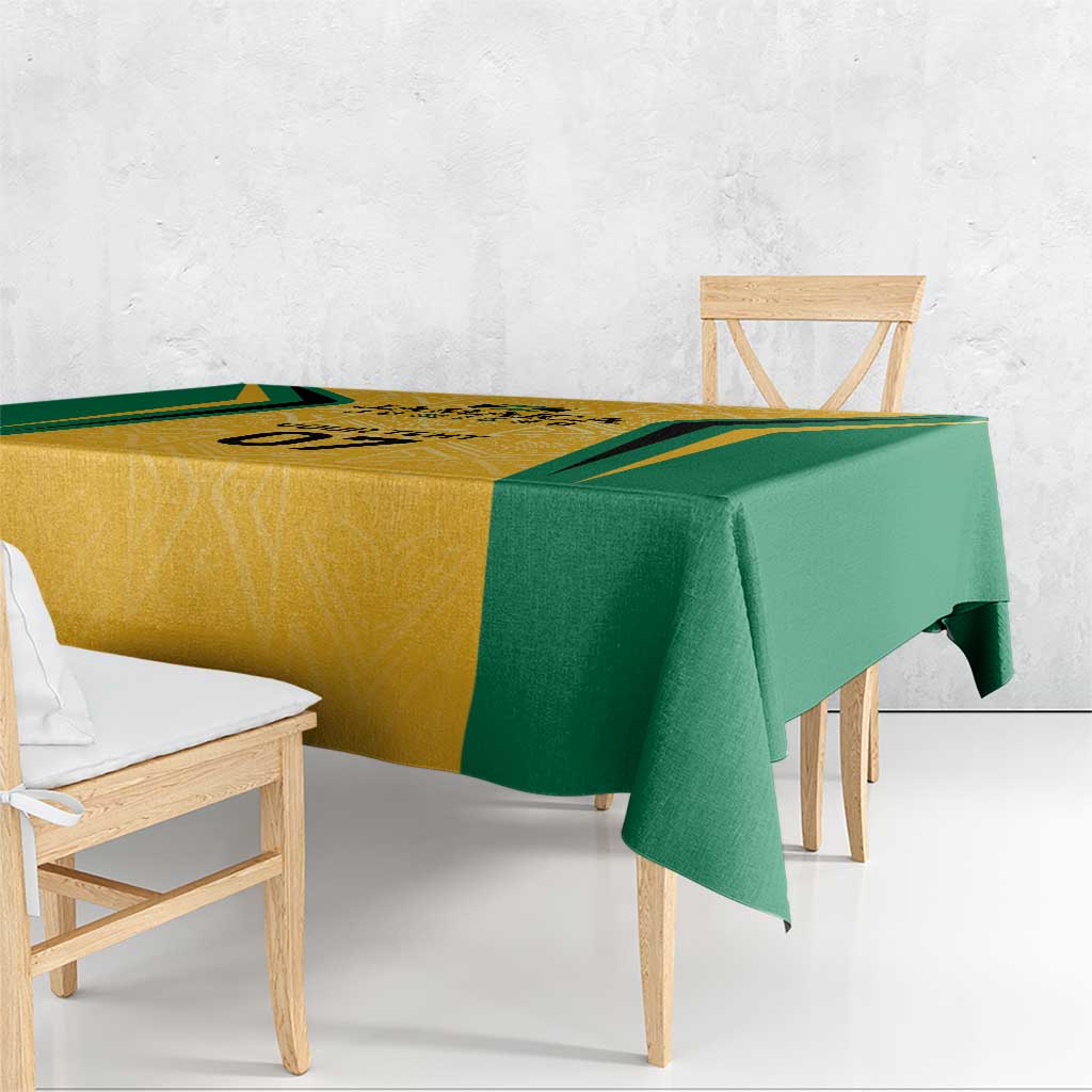 Jamaica Custom Tablecloth Ethnic Motifs - Gold Accents - Wonder Print Shop