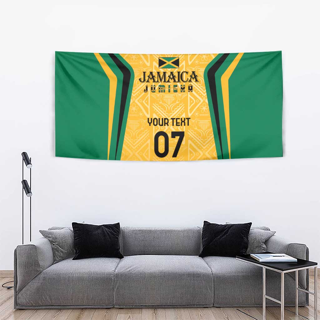Jamaica Custom Tapestry Ethnic Motifs - Gold Accents - Wonder Print Shop