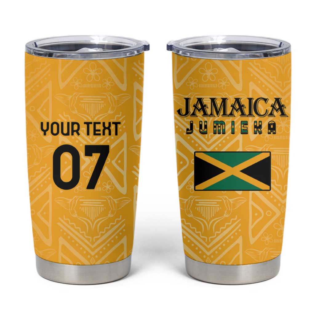 Jamaica Custom Tumbler Cup Ethnic Motifs - Gold Accents - Wonder Print Shop