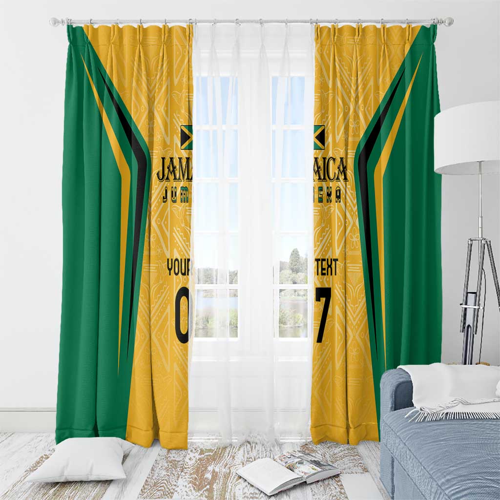 Jamaica Custom Window Curtain Ethnic Motifs - Gold Accents - Wonder Print Shop