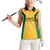 Jamaica Custom Women Sleeveless Polo Shirt Ethnic Motifs - Gold Accents - Wonder Print Shop